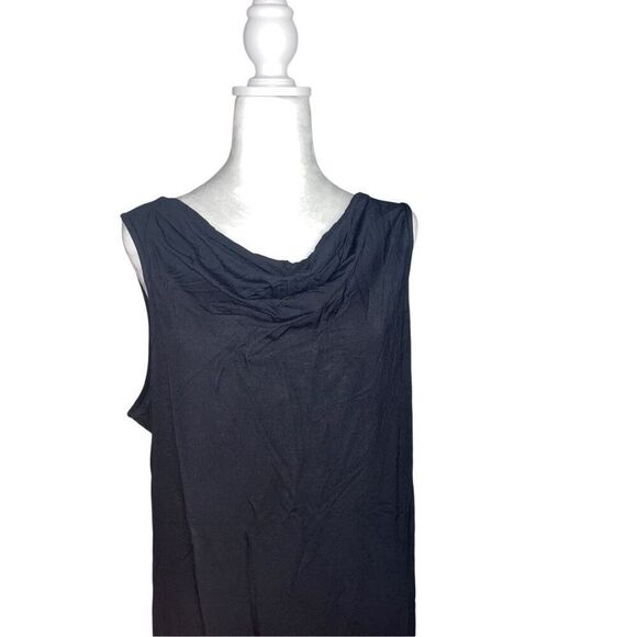Susan Graver Womens 2X Essentials Rayon Spandex Drape Neck Tank Top Black NWT - Picture 1 of 5